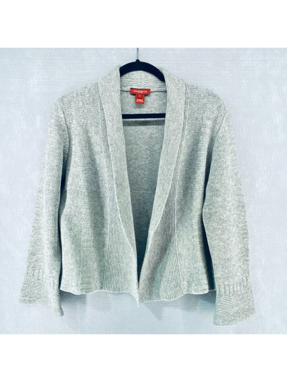 Sundance Catalogue Sweater Womens S Gray Wool Open Cardigan Crop